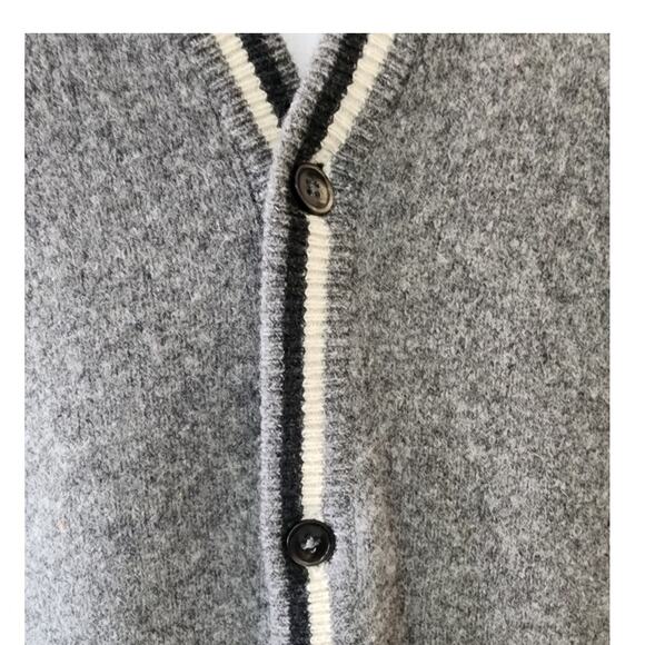 Gap Vintage 90s Lambswool Gray White Black Geometric Knit Sweater Vest Mens XL - Picture 3 of 9